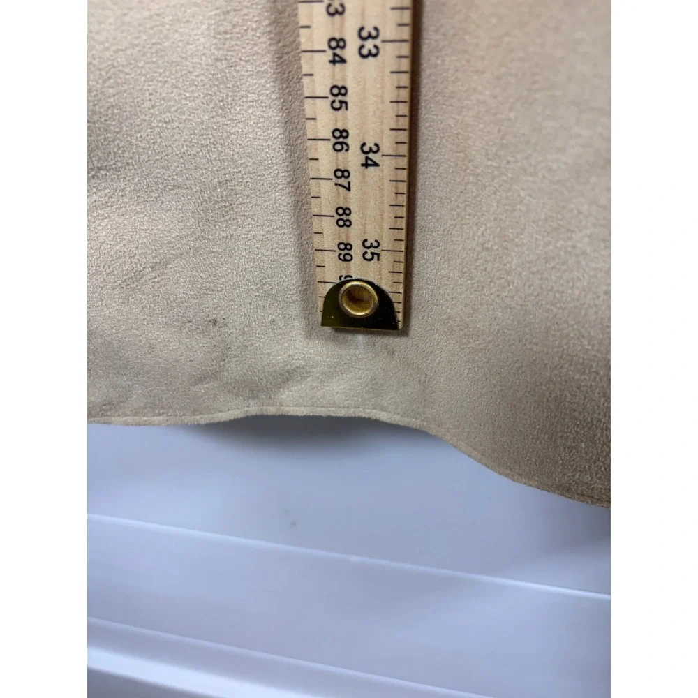 Vintage Y2K Old Navy Trench Coat Jacket Faux Suede Sherpa Lined Sz M Penny Lane - Picture 12 of 13